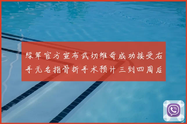 绿军官方宣布武切维奇成功接受右手无名指骨折手术预计三到四周后复查