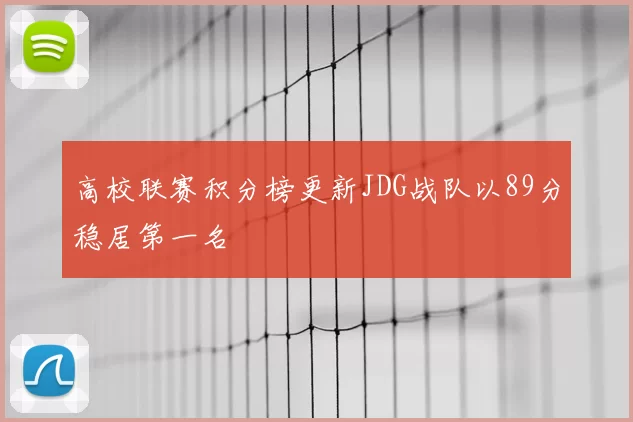 高校联赛积分榜更新JDG战队以89分稳居第一名
